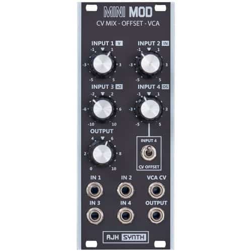 AJH Synths MiniMod CV Mixer Offset VCA Eurorack Module (Vintage Black)