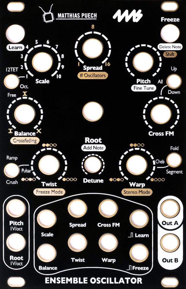4ms Ensemble Oscillator Black Faceplate (Faceplate Only)