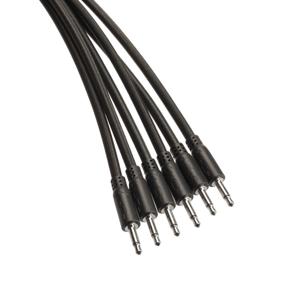 Synth Cables Premium Braided Eurorack Cables (6 pack) 90cm Black