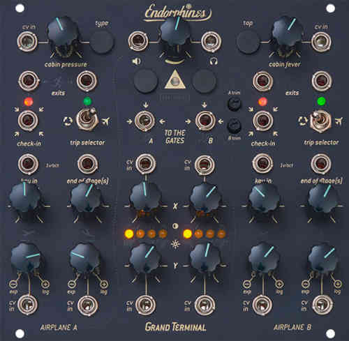 Endorphin.es Grand Terminal Eurorack Stereo Envelope Filter and FX Module (Black)