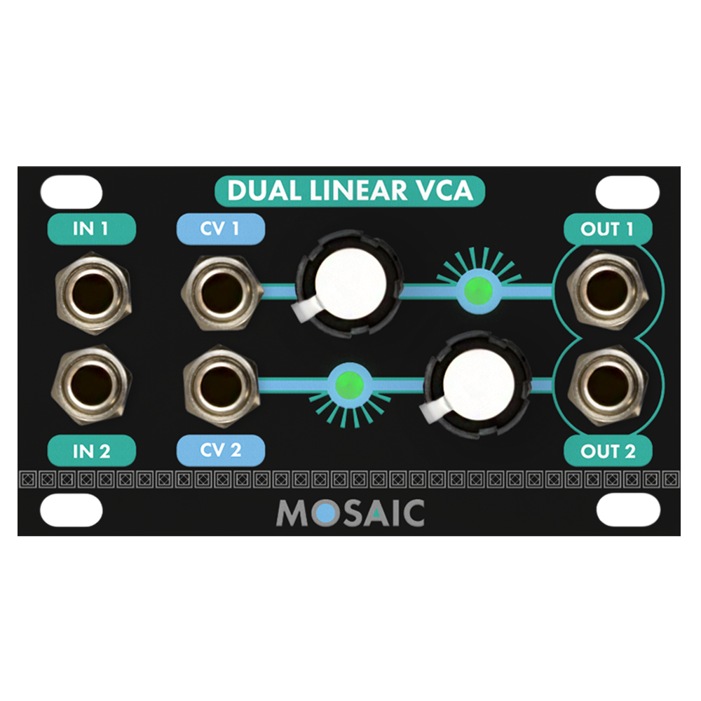 Mosaic Dual VCA 1U Eurorack Module (Black)