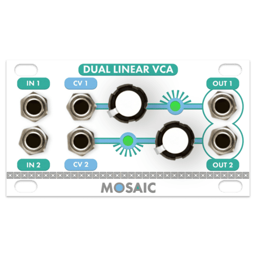 Mosaic 1U Eurorack Dual VCA Module (White)