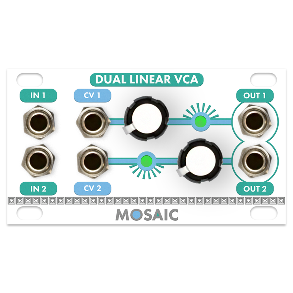 Mosaic Dual VCA 1U Eurorack Module (White)