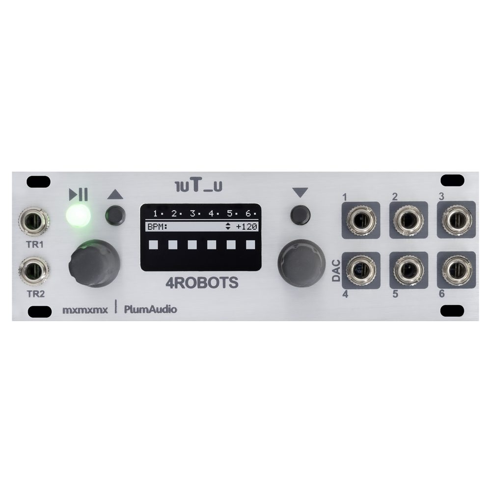 Plum Audio 1uT_u 4ROBOTS +Ex6 Eurorack Module (Silver)