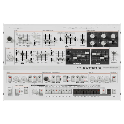 UDO Super 6 Desktop Binaural Polyphonic Analog Hybrid Synthesizer (Light Grey)