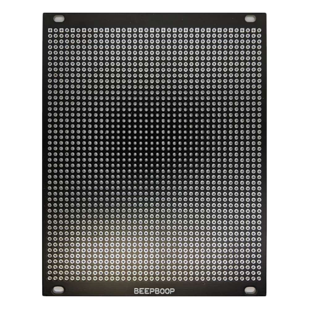 BeepBoop Electronics Eurorack Blank Panel (20hp 3U Perfboard Black and Silver)