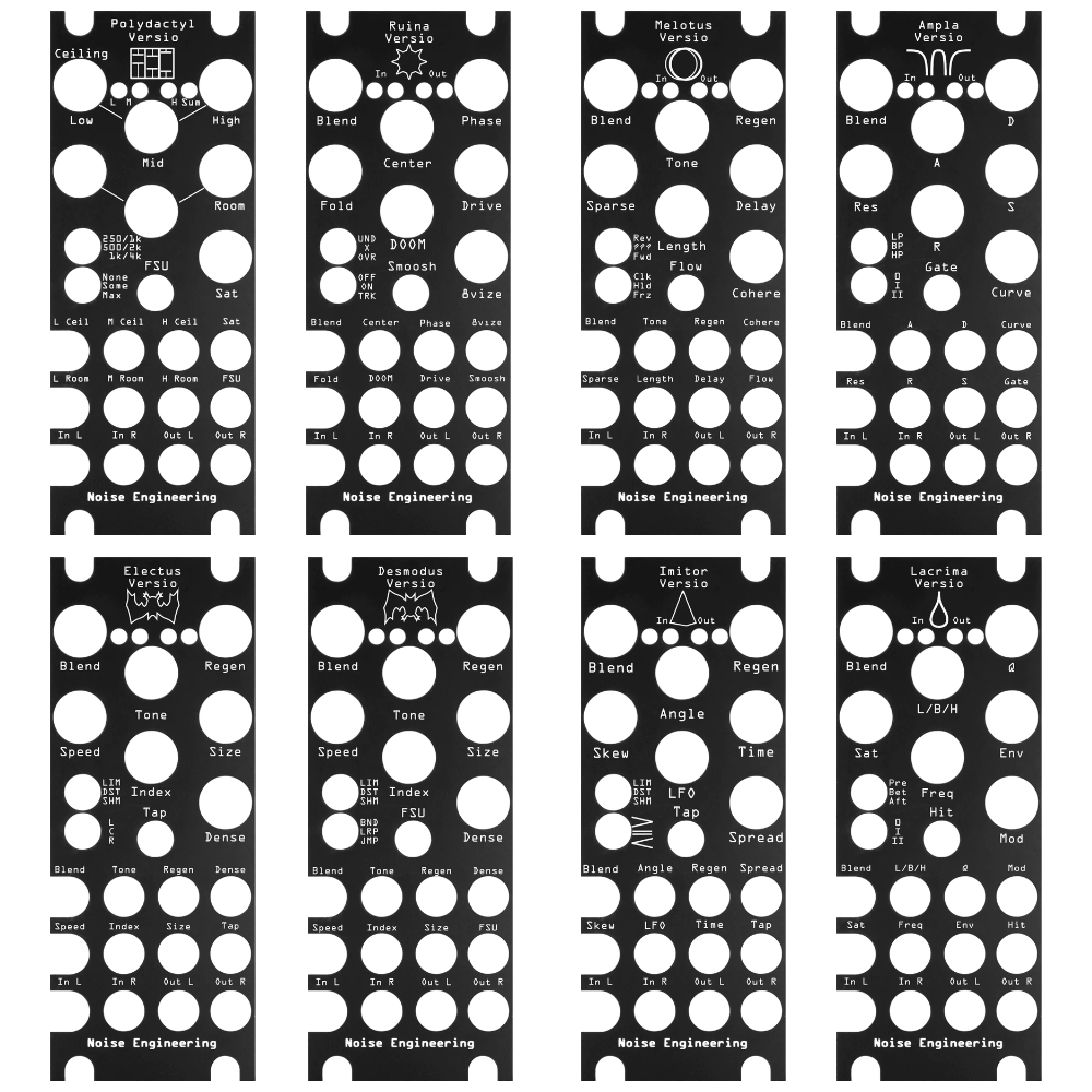 Noise Engineering Versio Eurorack Module Overlay Panel Pack (Black)