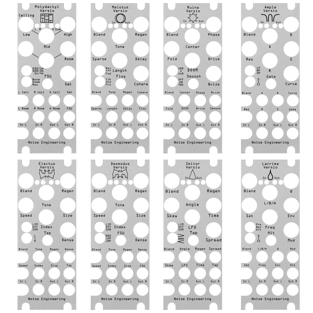 Noise Engineering Versio Eurorack Module Overlay Panel Pack (Silver)