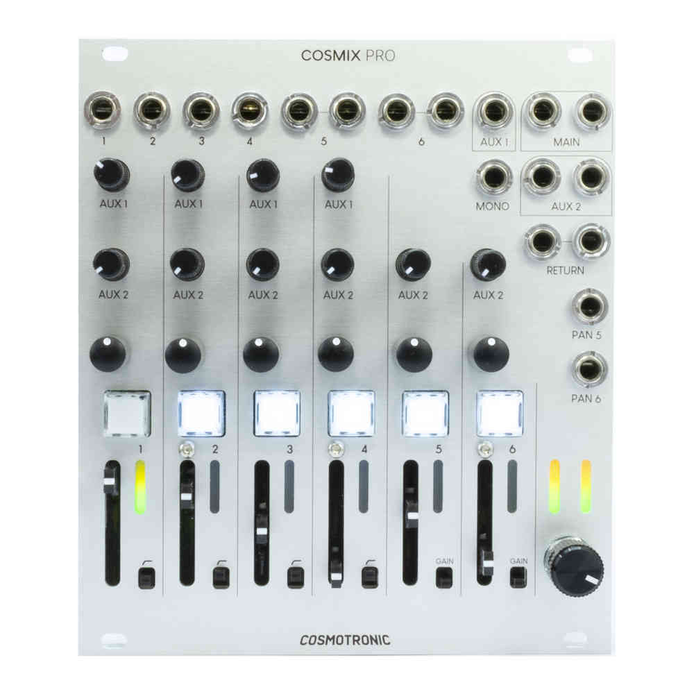 Cosmotronic Cosmix Pro Eurorack Mixer Module (Silver)