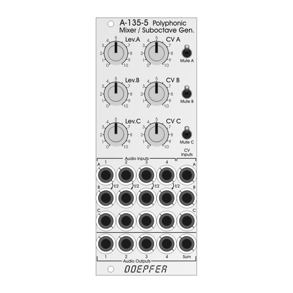 Doepfer A-135-5 Eurorack Polyphonic Voltage Controlled Mixer Module