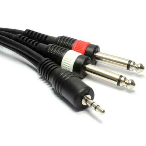 Cable – 3.5mm TRS Jack Plug – 2 x TS 6.35mm Jack Plug (3m)