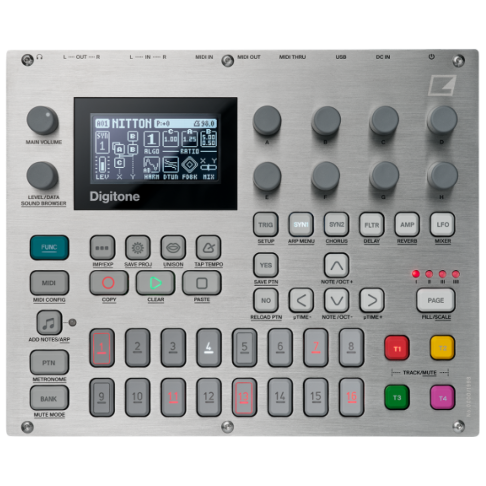Elektron Digitone 8 Voice Polyphonic FM Synthesizer (Silver e25 Remix Edition)