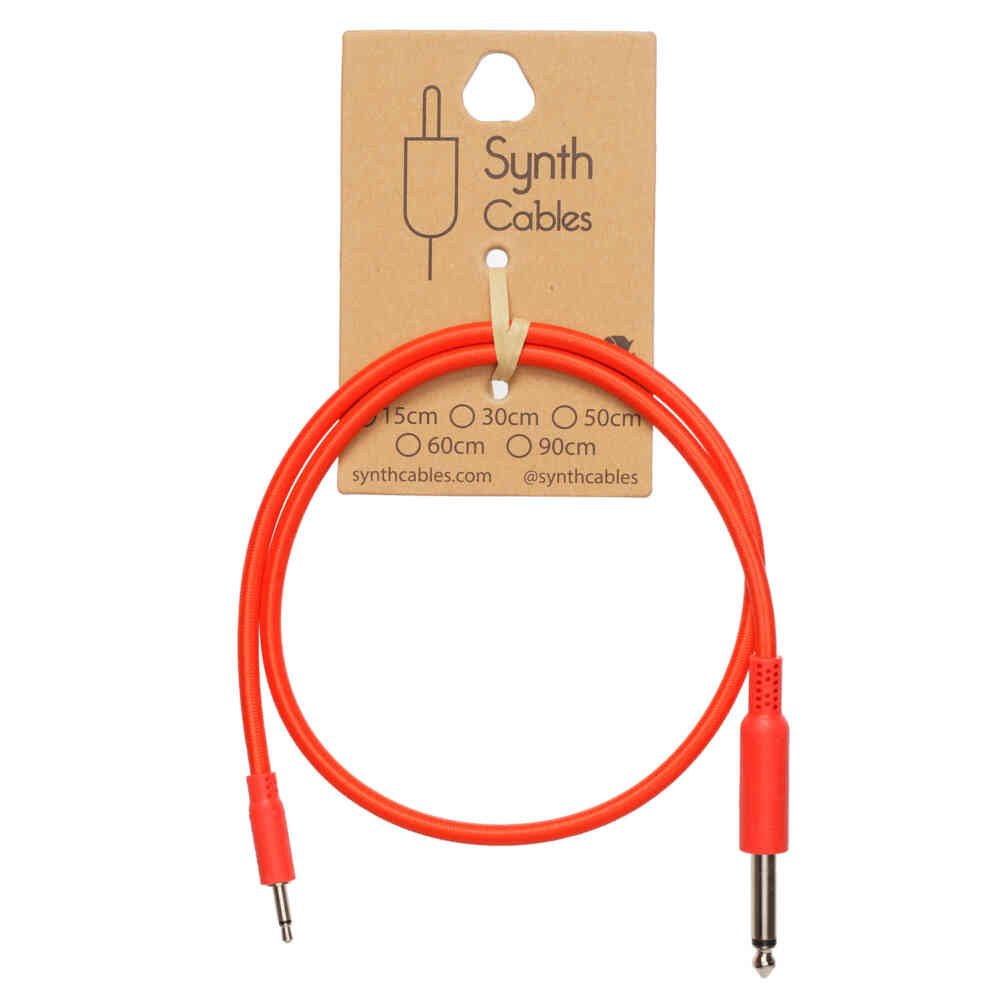Synth Cables Premium 3.5mm – 6.5mm TS Braided Adapter Cable 90cm (Red)