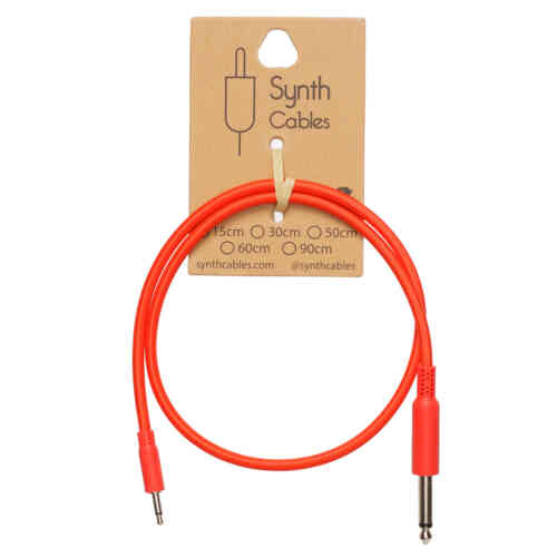 Synth Cables Premium 3.5mm – 6.5mm TS Braided Adapter Cable 30cm (Red)