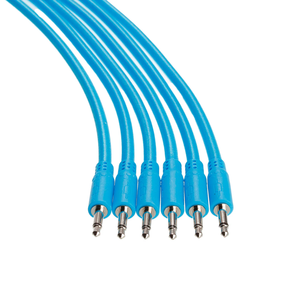Synth Cables Premium Braided Eurorack Cables (6 pack) 15cm Blue