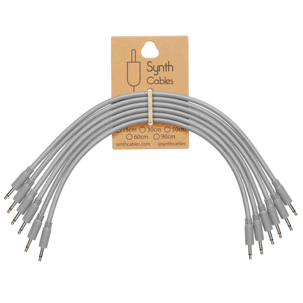 Synth Cables Premium Braided Eurorack Cables (6 pack) 30cm Grey