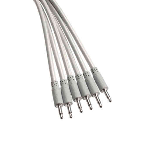 Synth Cables Premium Braided Eurorack Cables (6 pack) 15cm Grey