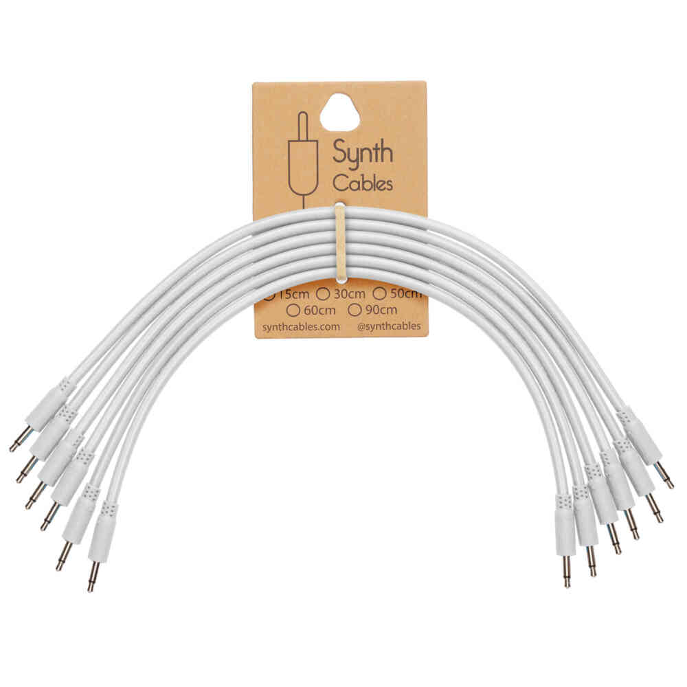 Synth Cables Premium Braided Eurorack Cables (6 pack) 30cm White
