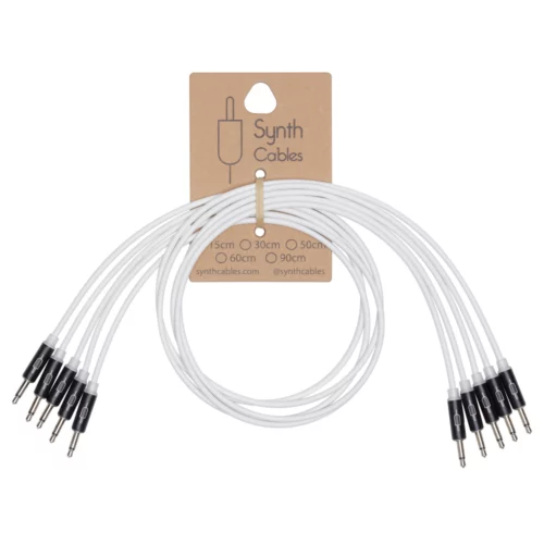 Synth Cables Premium LED Eurorack Cables (5 Pack) 30cm White