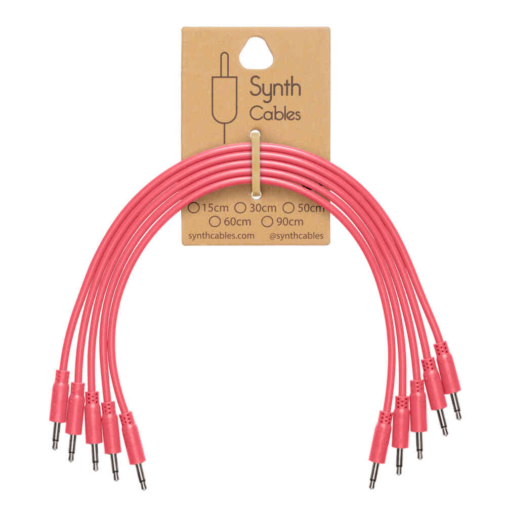 Synth Cables Premium PVC Eurorack Cables (5 pack) 90cm Hot Pink