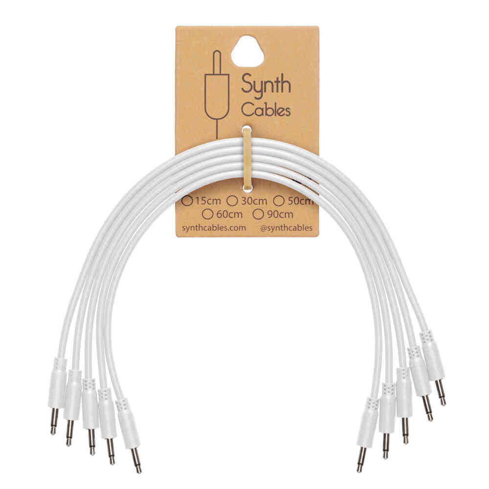 Synth Cables Premium PVC Eurorack Cables (5 pack) 15cm White