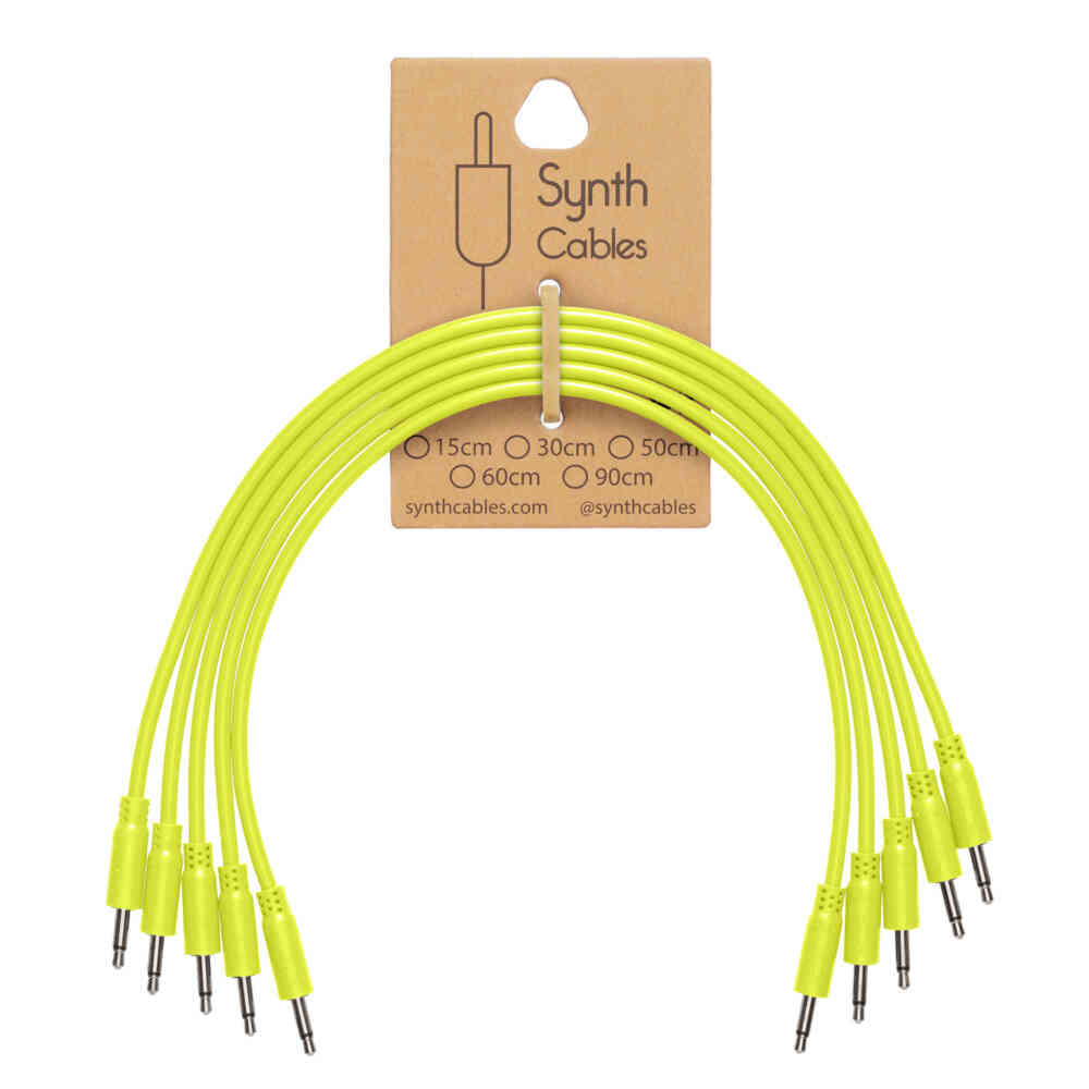 Synth Cables Premium PVC Eurorack Cables (5 pack) 60cm Yellow