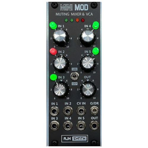 AJH Synth MiniMod Muting Mixer & VCA Eurorack Module (Vintage Black)