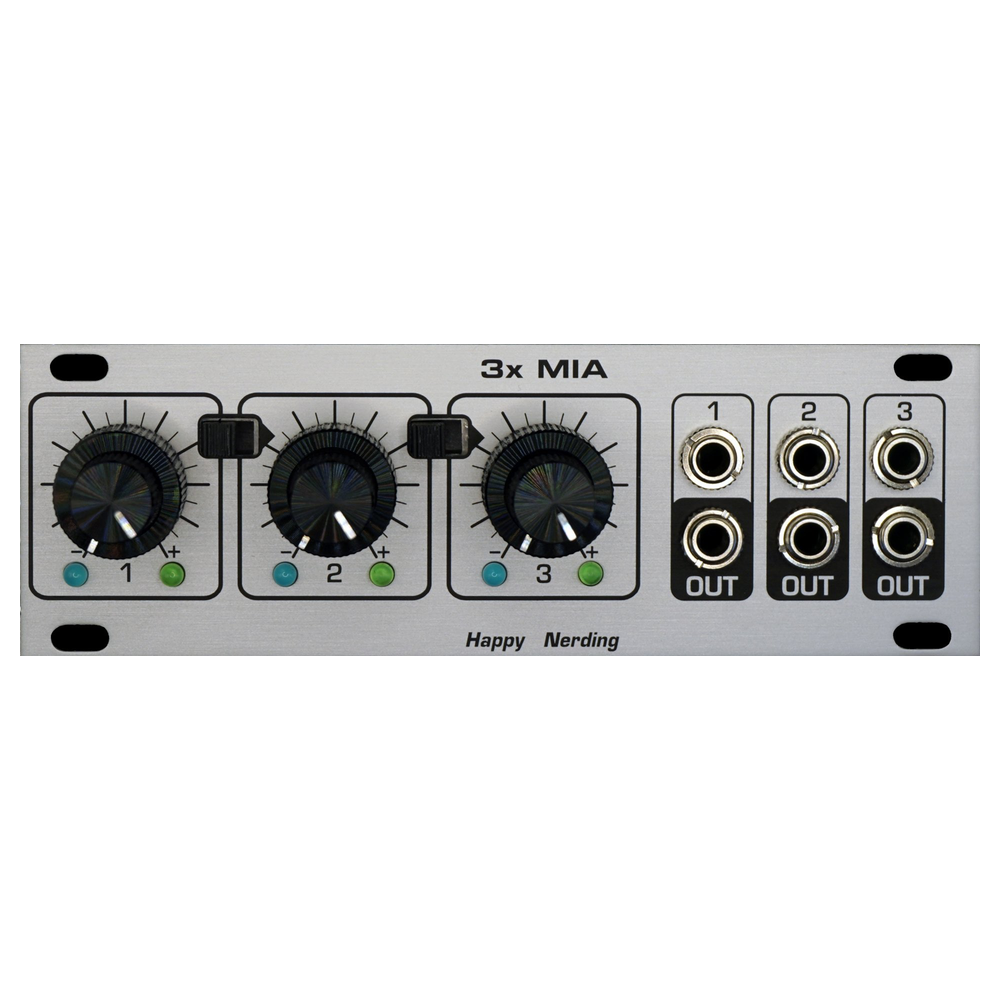 Happy Nerding 3xMIA 1U Eurorack Voltage Controller Mixer Module (Silver)