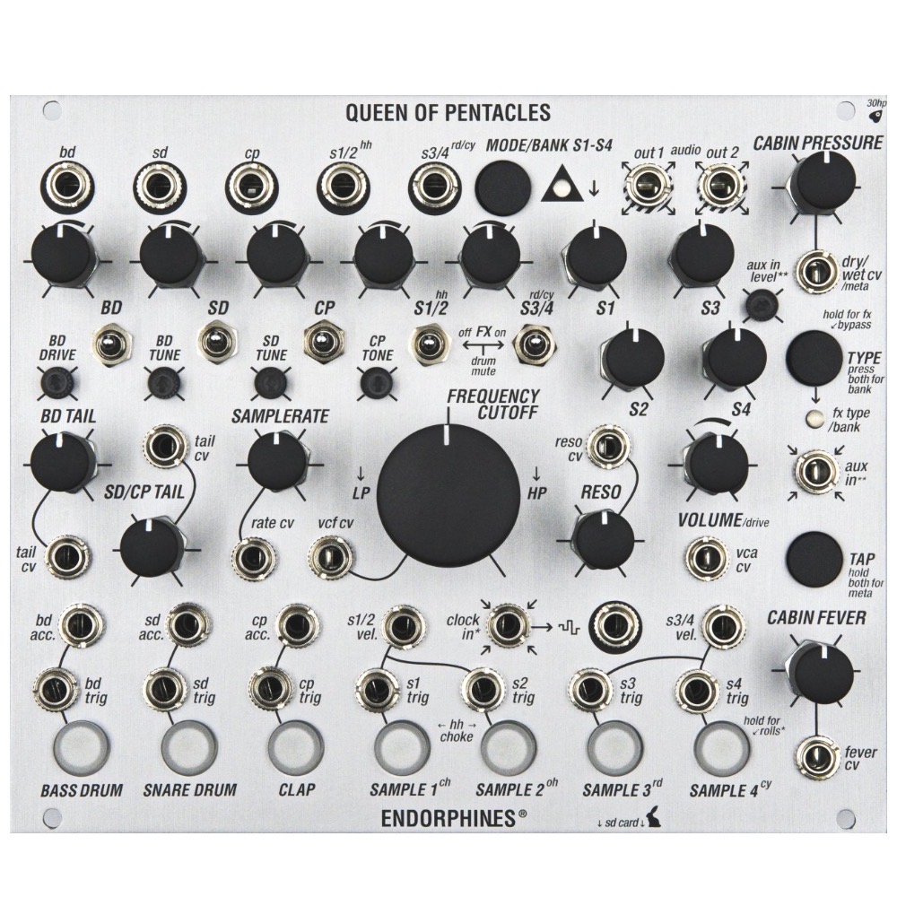 Endorphin.es Queen of Pentacles Eurorack Drum Module (Silver)