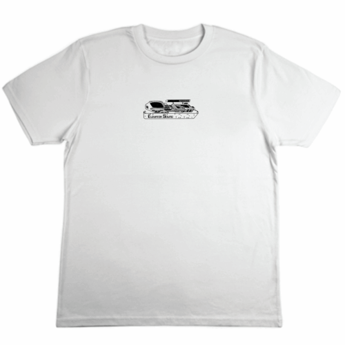 Elevator Sound “We Specialize In Synthesizers” Unisex Tee Classic Flavour (White – XL)