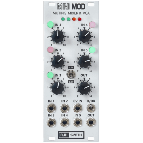 AJH Synth MiniMod Muting Mixer & VCA Eurorack Module (Silver)