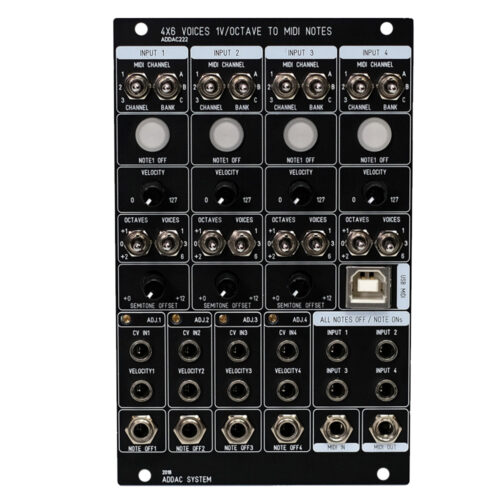 ADDAC 222 4×6 Voices 1V/Octave to MIDI Notes Eurorack Module