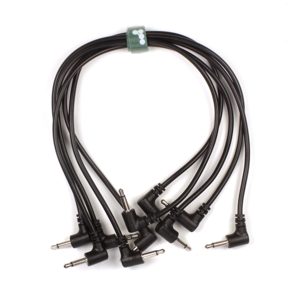 Knots PVC Eurorack Cables (5 pack) Right Angle Black