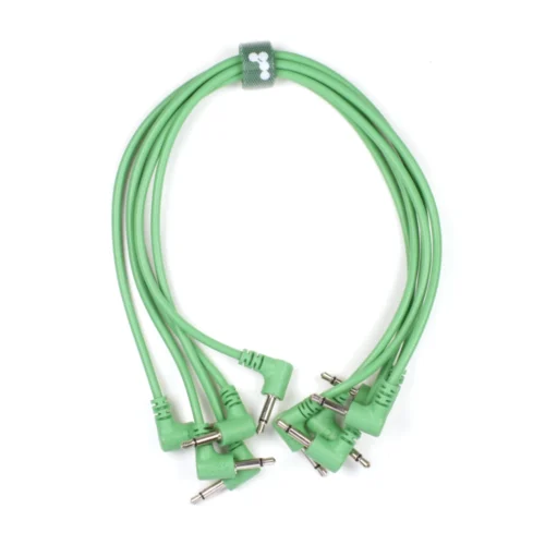 Knots PVC Eurorack Cables (5 pack) Right Angle Green