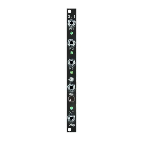 2hp 3:1 Eurorack Voltage Controlled Switch Module (Black)