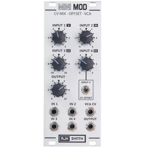 AJH Synths MiniMod CV Mixer Offset VCA Eurorack Module (Silver)