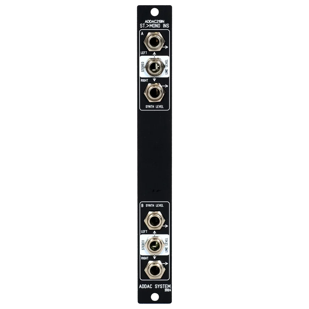 ADDAC 219IN Eurorack Stereo to Dual Mono Module