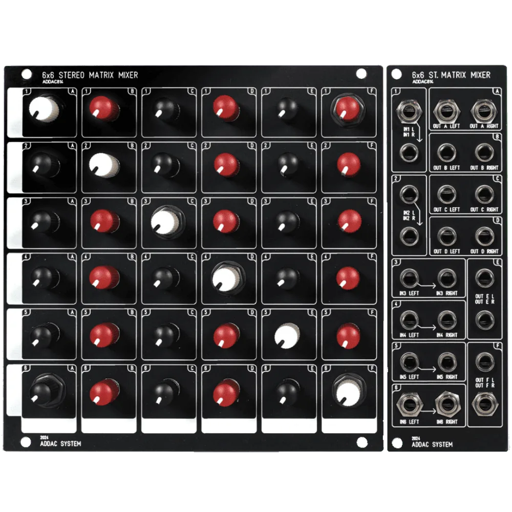 ADDAC 814 Eurorack 6x6 Stereo Matrix Mixer Module (814A + 814B)