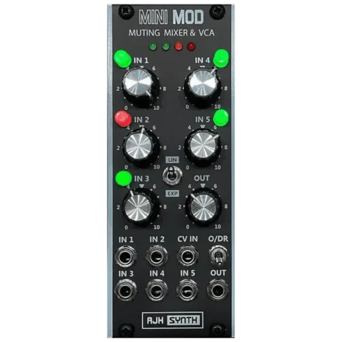 AJH Synth MiniMod Muting Mixer & VCA Eurorack Module (Black)