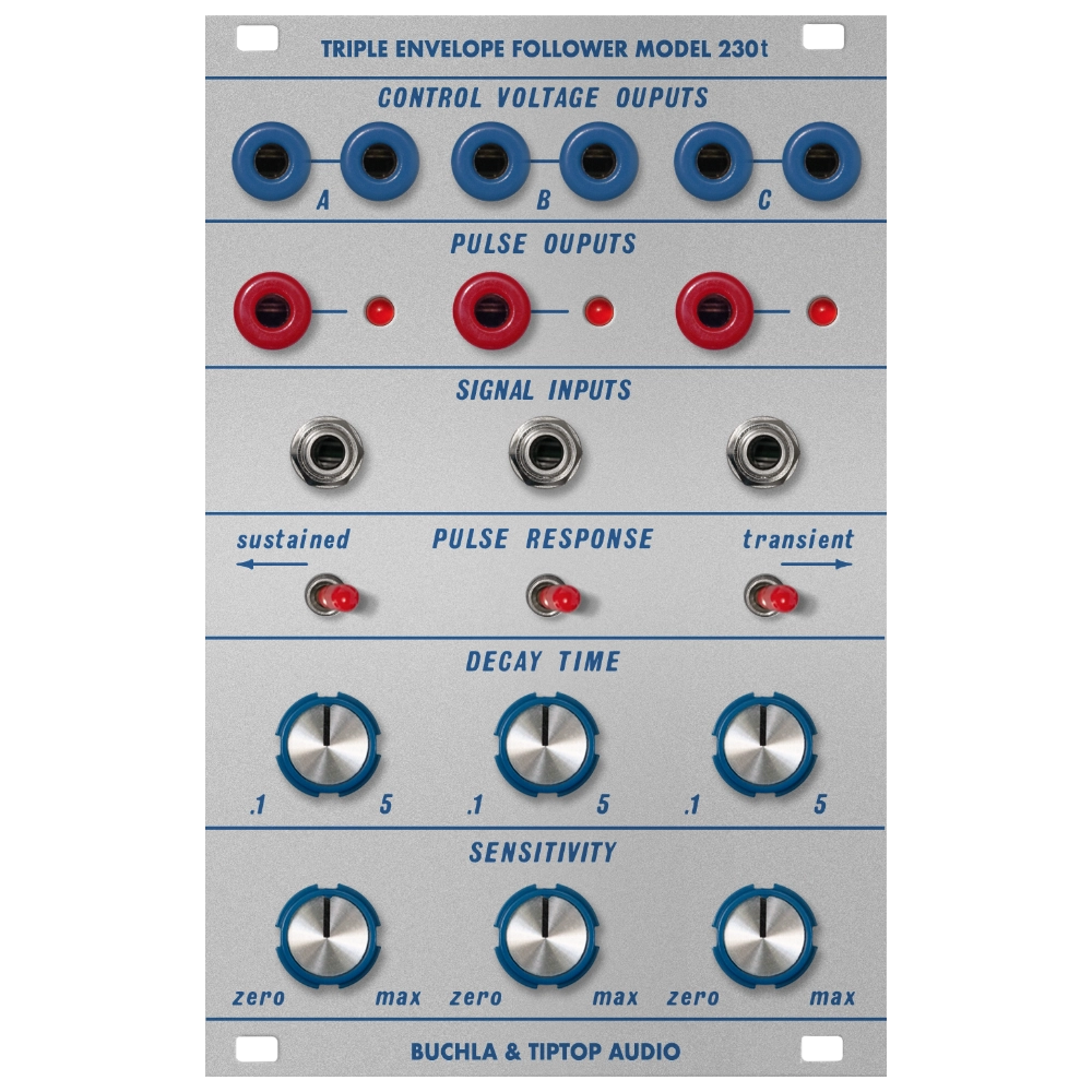 Buchla and Tiptop Audio 230t Eurorack Triple Envelope Follower Module