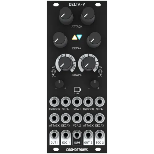 Cosmotronic Delta-V Eurorack Envelope and VCA Module (Black V2)