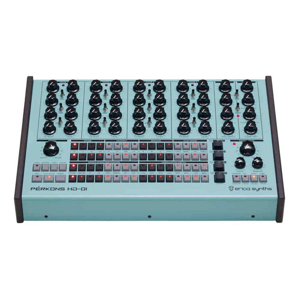 Erica Synths Perkons HD-01 Desktop Groovebox (Jet Fighter Cockpit Blue) - Image 2