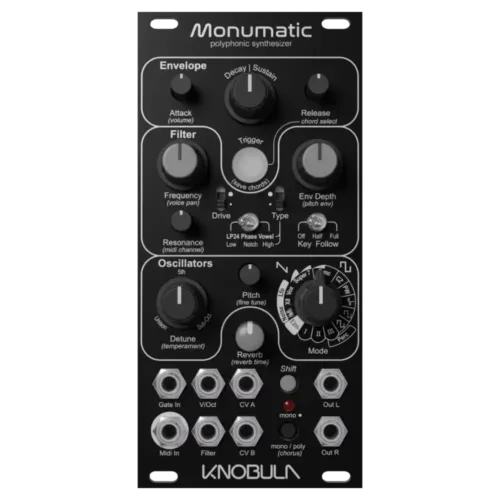 Knobula Monumatic Eurorack Polyphonic Synthesizer Module (Dark Mode)