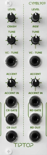 Tiptop Audio CYMBL909 Crash/Ride Eurorack Drum Module (White)