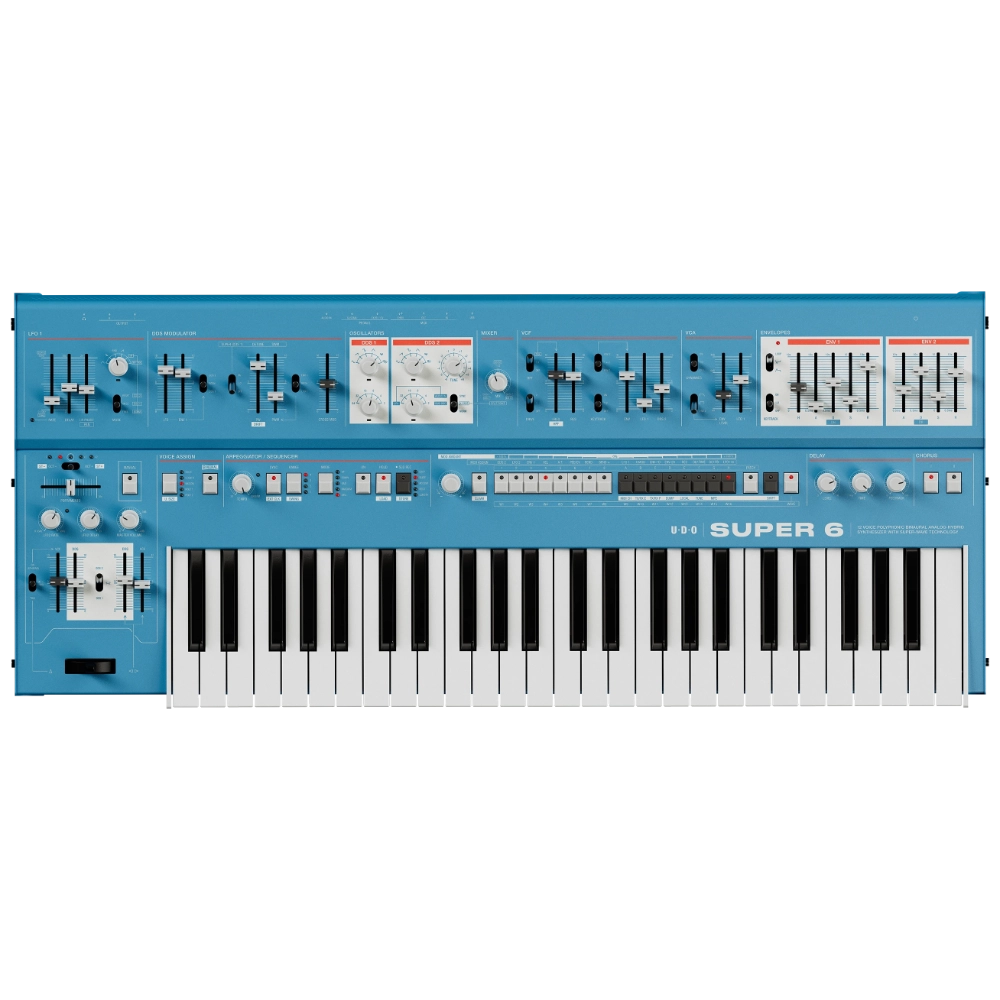 UDO Super 6 Binaural Polyphonic Analog Hybrid Synthesizer (Blue)