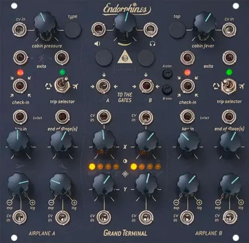 Endorphin.es Grand Terminal Eurorack Stereo Envelope Filter and FX Module (Black)