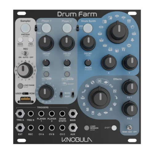 Knobula Drum Farm Eurorack Percussion Synthesis and Sampler Module