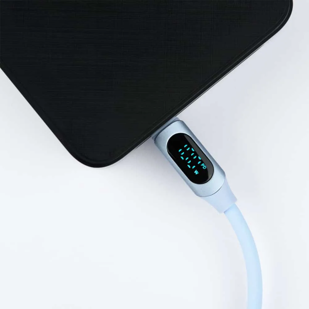 myVolts USB-C PD Cable with Power Meter (Sky Blue) - Image 3