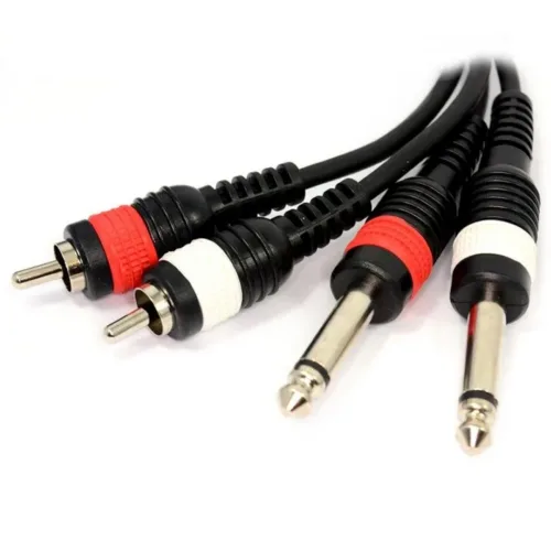 Cable – 2x RCA Phono – 2x 6.35mm TS Jack (1.5m)