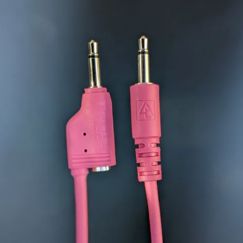 After Later Audio Single-End Stackable Patch Cables (15cm – 5 Pack – Pink)